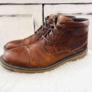 Sperry Top-Sider Brown Leather Worn Distressed Lace up Chukka Boots Mens Size 9M